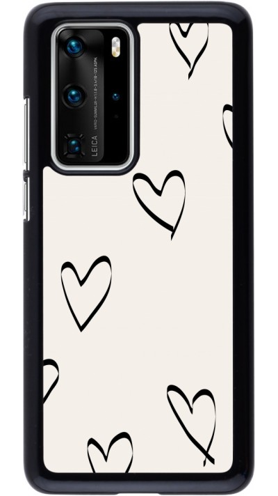 Coque Huawei P40 Pro - Valentine 2023 minimalist hearts