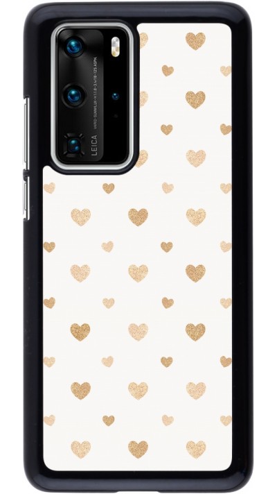 Coque Huawei P40 Pro - Valentine 2023 multiple gold hearts