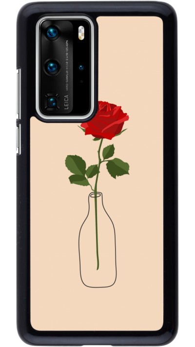 Coque Huawei P40 Pro - Valentine 2023 single rose in a bottle