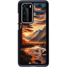 Coque Huawei P40 Pro - Valley Sunset Deer Tree