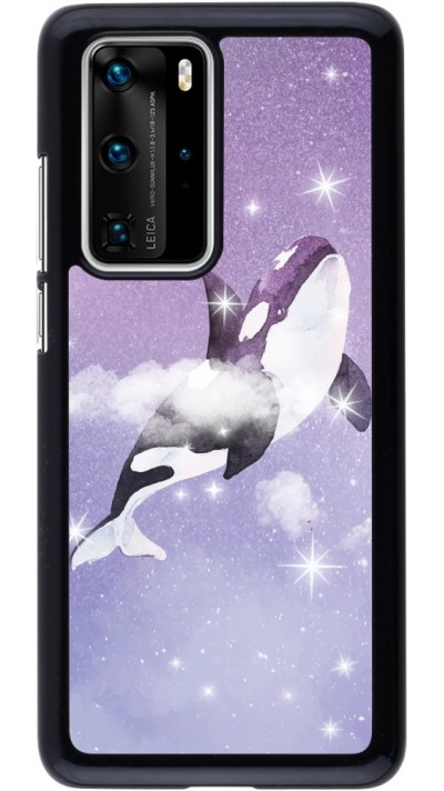 Coque Huawei P40 Pro - Whale in sparking stars
