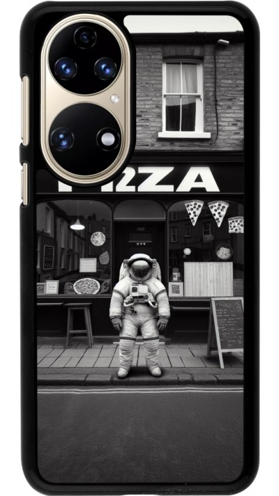 Coque Huawei P50 - Astronaute devant une Pizzeria