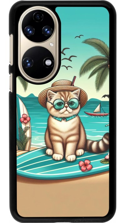 Coque Huawei P50 - Chat Surf Style