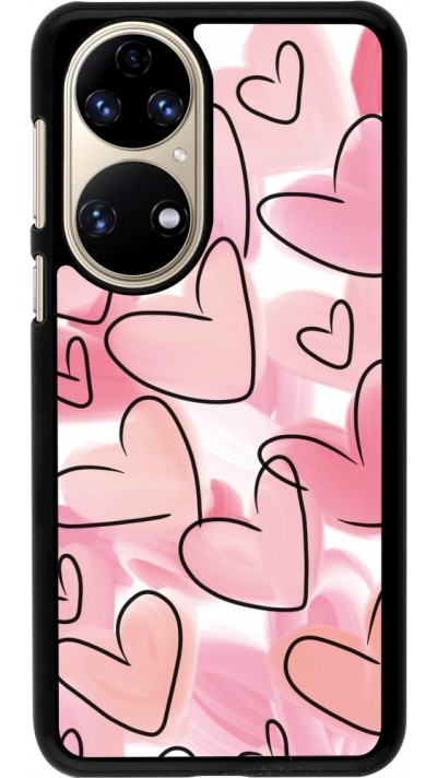 Coque Huawei P50 - Easter 2023 pink hearts