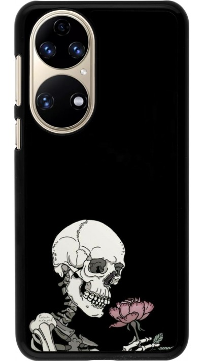 Coque Huawei P50 - Halloween 2023 rose and skeleton
