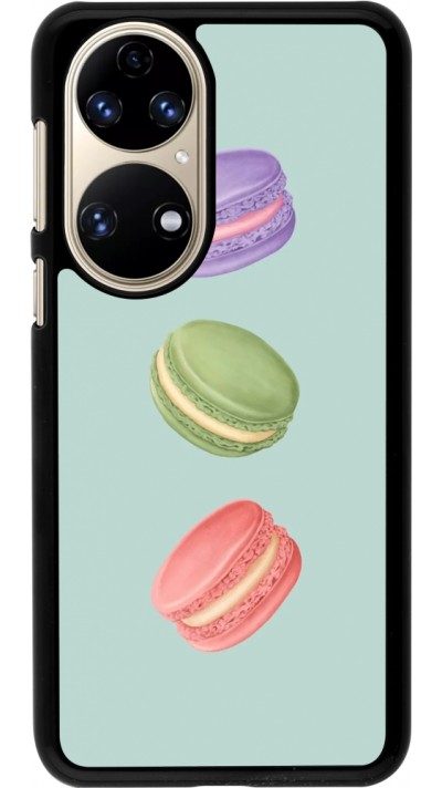 Coque Huawei P50 - Macarons on green background