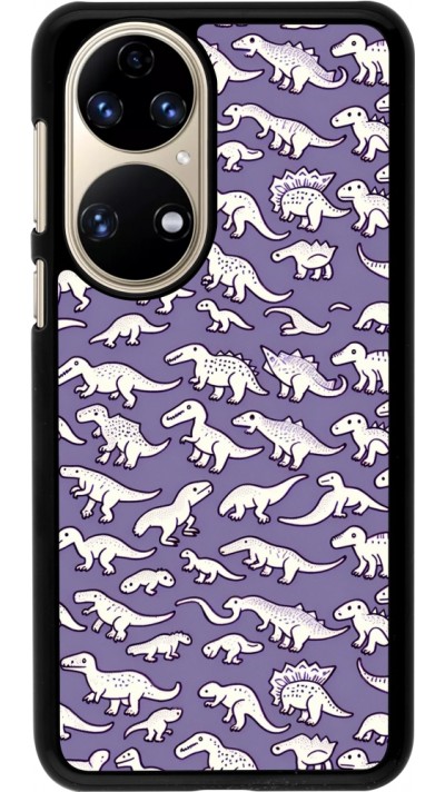 Huawei P50 Case Hülle - Mini-Dino-Muster violett