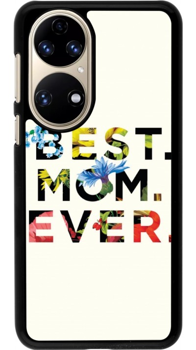 Huawei P50 Case Hülle - Mom 2023 best Mom ever flowers