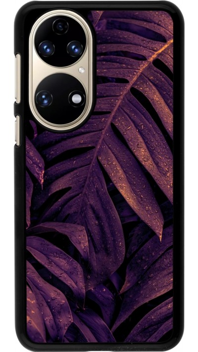 Coque Huawei P50 - Purple Light Leaves