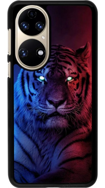 Coque Huawei P50 - Tiger Blue Red