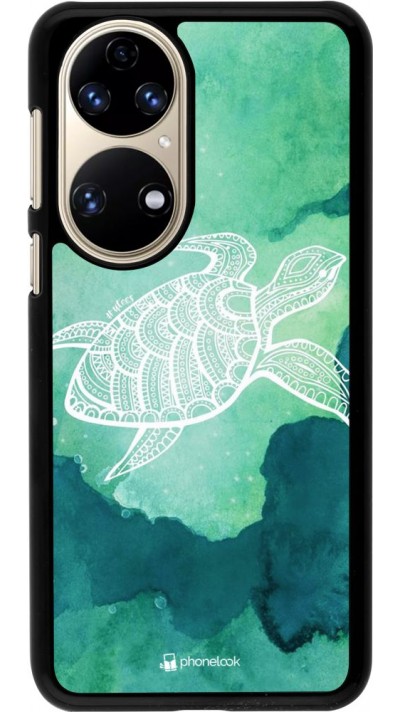 Coque Huawei P50 - Turtle Aztec Watercolor