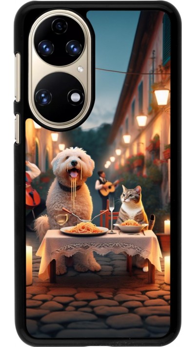 Coque Huawei P50 - Valentine 2024 Dog & Cat Candlelight