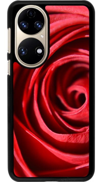 Coque Huawei P50 - Valentine 2023 close up rose