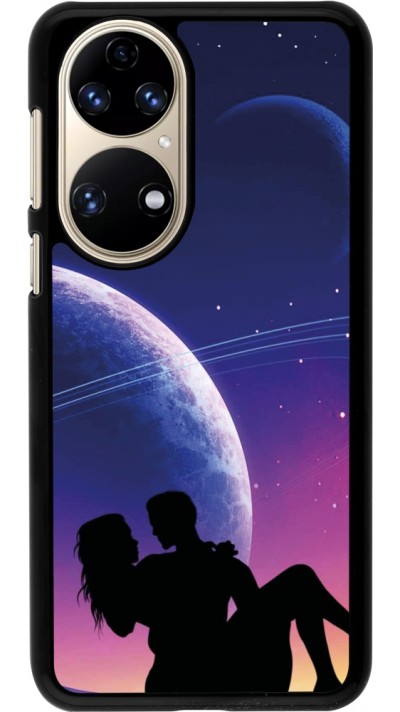Coque Huawei P50 - Valentine 2023 couple love to the moon