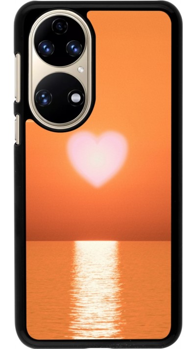 Coque Huawei P50 - Valentine 2023 heart orange sea