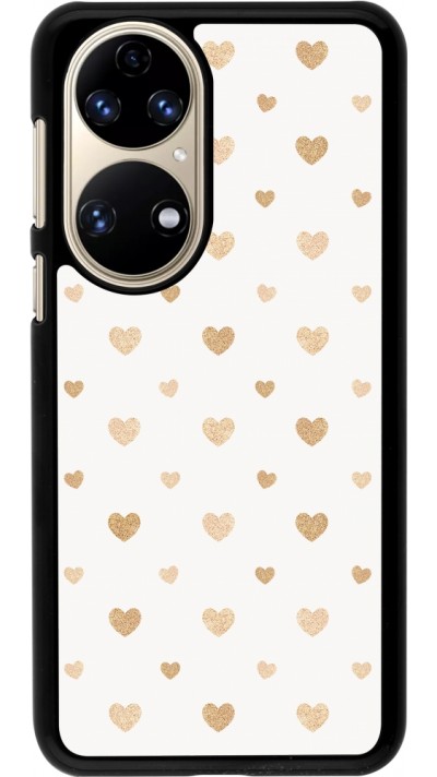Coque Huawei P50 - Valentine 2023 multiple gold hearts