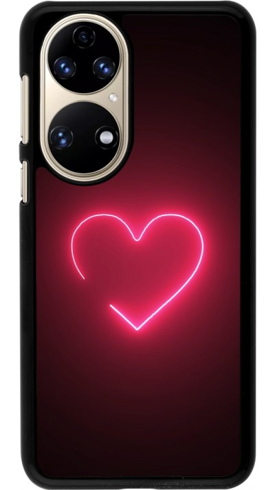 Coque Huawei P50 - Valentine 2023 single neon heart