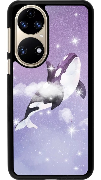 Coque Huawei P50 - Whale in sparking stars