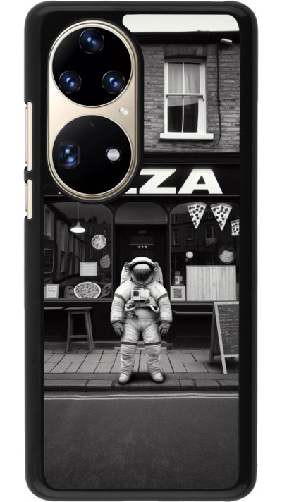 Huawei P50 Pro Case Hülle - Astronaut vor einer Pizzeria