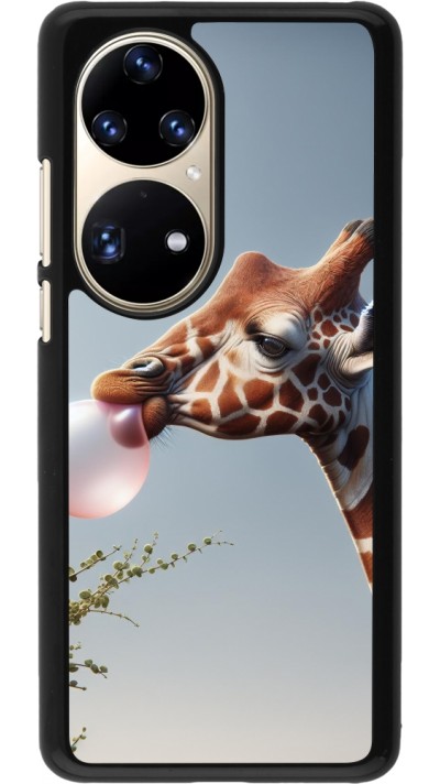 Huawei P50 Pro Case Hülle - Giraffe mit Blase