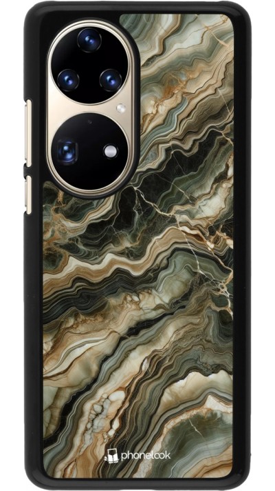 Huawei P50 Pro Case Hülle - Oliv Marmor