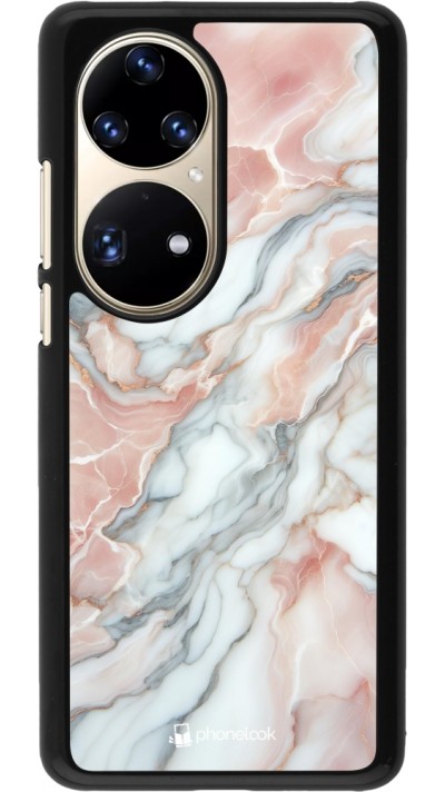 Huawei P50 Pro Case Hülle - Rosa Leuchtender Marmor