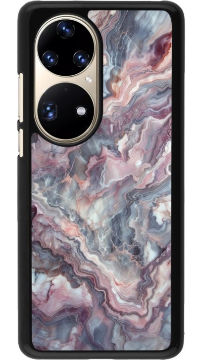 Huawei P50 Pro Case Hülle - Violetter silberner Marmor