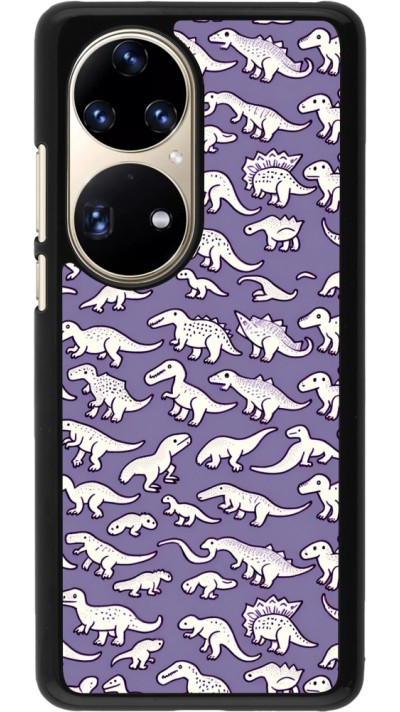 Huawei P50 Pro Case Hülle - Mini-Dino-Muster violett