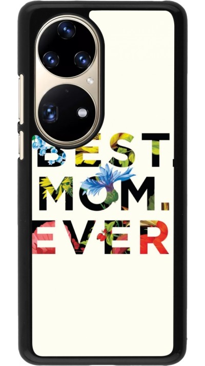 Huawei P50 Pro Case Hülle - Mom 2023 best Mom ever flowers