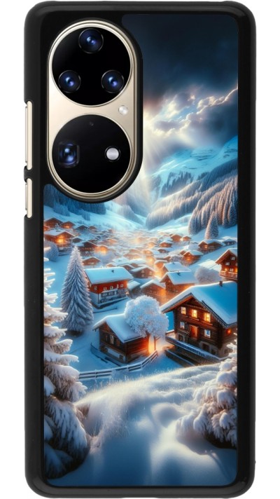 Huawei P50 Pro Case Hülle - Berg Schnee Licht