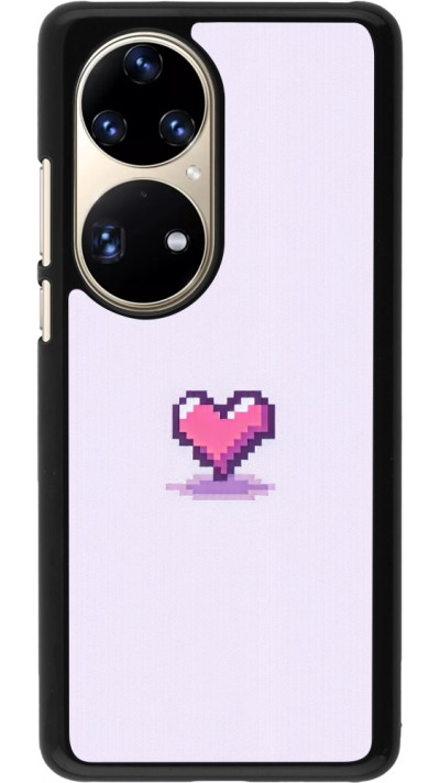 Huawei P50 Pro Case Hülle - Pixel Herz Hellviolett