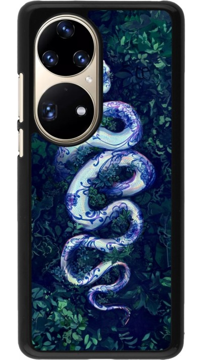 Huawei P50 Pro Case Hülle - Snake Blue Anaconda