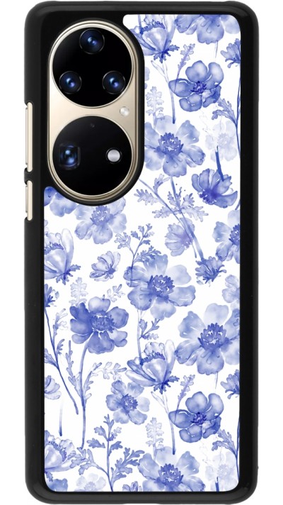 Huawei P50 Pro Case Hülle - Spring 23 watercolor blue flowers