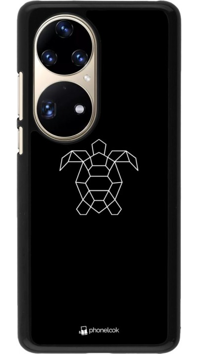 Coque Huawei P50 Pro - Turtles lines on black