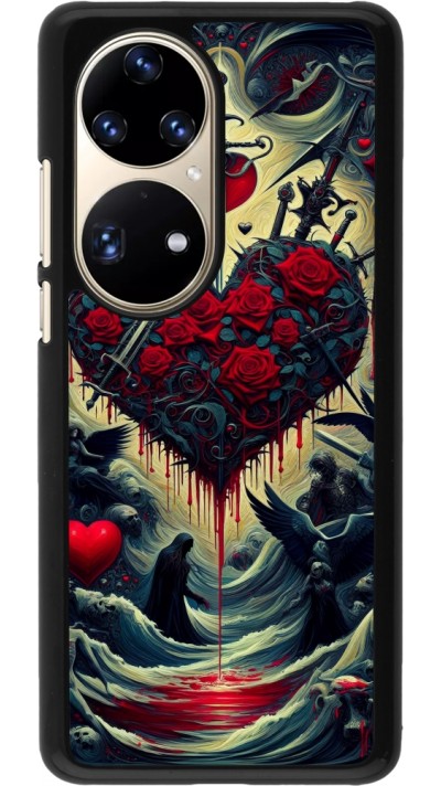 Huawei P50 Pro Case Hülle - Dunkle Liebe Herz Blut