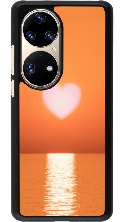 Coque Huawei P50 Pro - Valentine 2023 heart orange sea