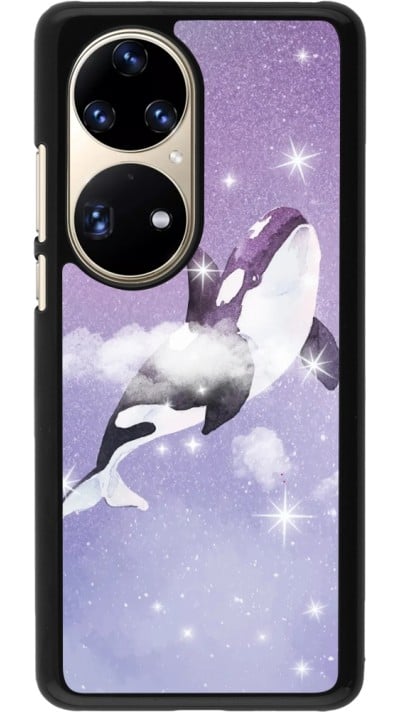 Coque Huawei P50 Pro - Whale in sparking stars