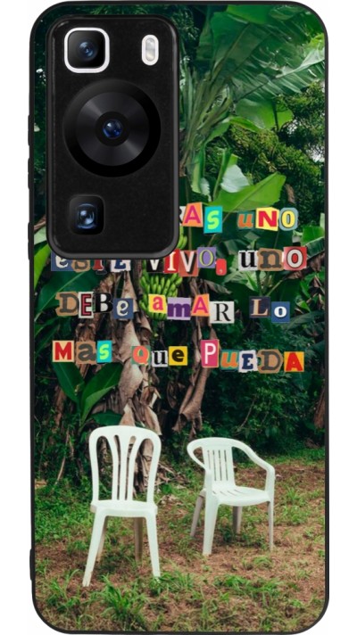 Huawei P60 Case Hülle - Silikon schwarz Chairs DTMF