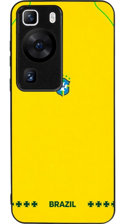 Huawei P60 Case Hülle - Silikon schwarz Brasilien 2026 personalisierbares Fussballtrikot