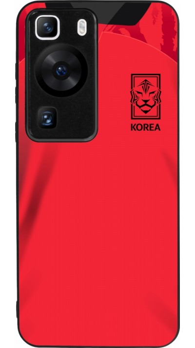 Huawei P60 Case Hülle - Silikon schwarz Südkorea 2022 personalisierbares Fussballtrikot