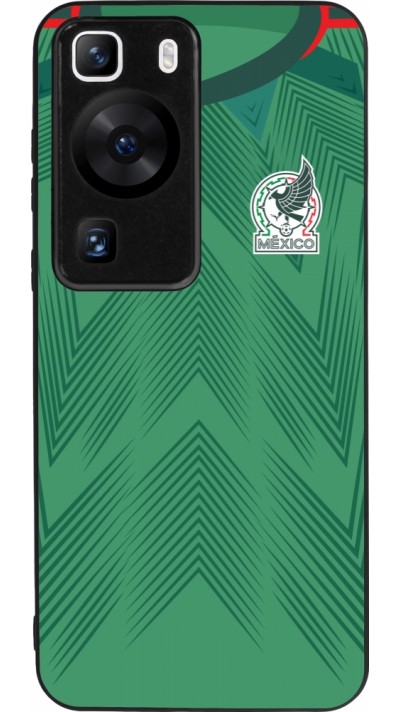 Coque Huawei P60 - Silicone rigide noir Maillot de football Mexique 2022 personnalisable