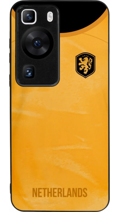 Coque Huawei P60 - Silicone rigide noir Maillot de football Pays-Bas 2022 personnalisable