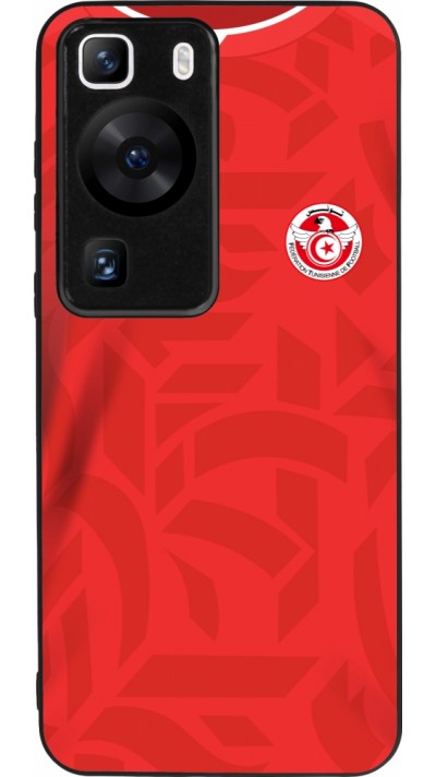 Coque Huawei P60 - Silicone rigide noir Maillot de football Tunisie 2022 personnalisable