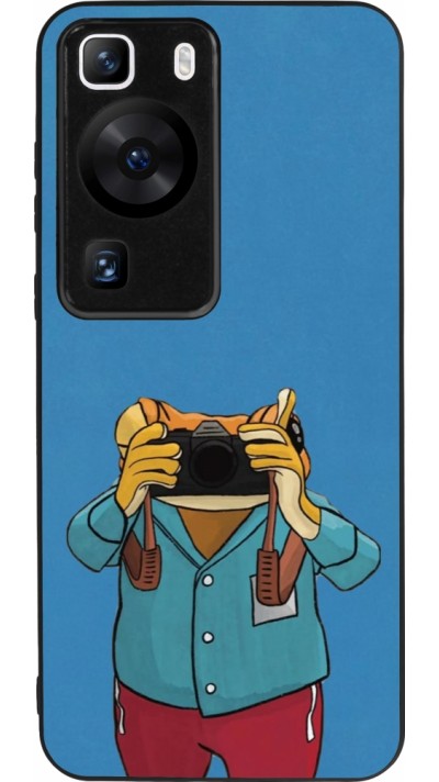 Huawei P60 Case Hülle - Silikon schwarz Frog with camera DTMF