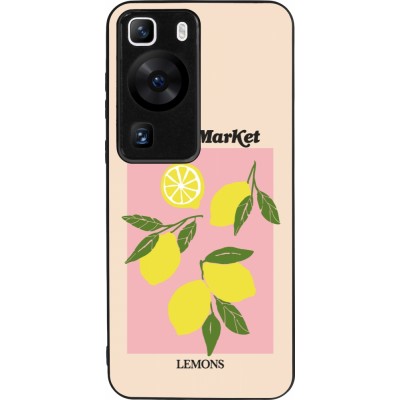 Coque Huawei P60 - Silicone rigide noir Fruit market lemons 2026