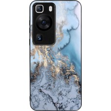 Coque Huawei P60 - Silicone rigide noir Marble 04