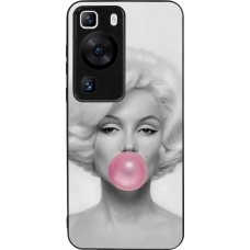 Coque Huawei P60 - Silicone rigide noir Marilyn Bubble