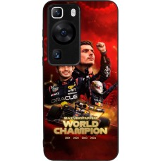 Coque Huawei P60 - Silicone rigide noir Max Verstappen Champion 2023