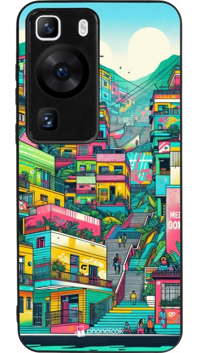 Coque Huawei P60 - Silicone rigide noir Medellin Comuna 13 Art