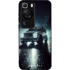 Coque Huawei P60 - Silicone rigide noir Mercedes G AMG Night